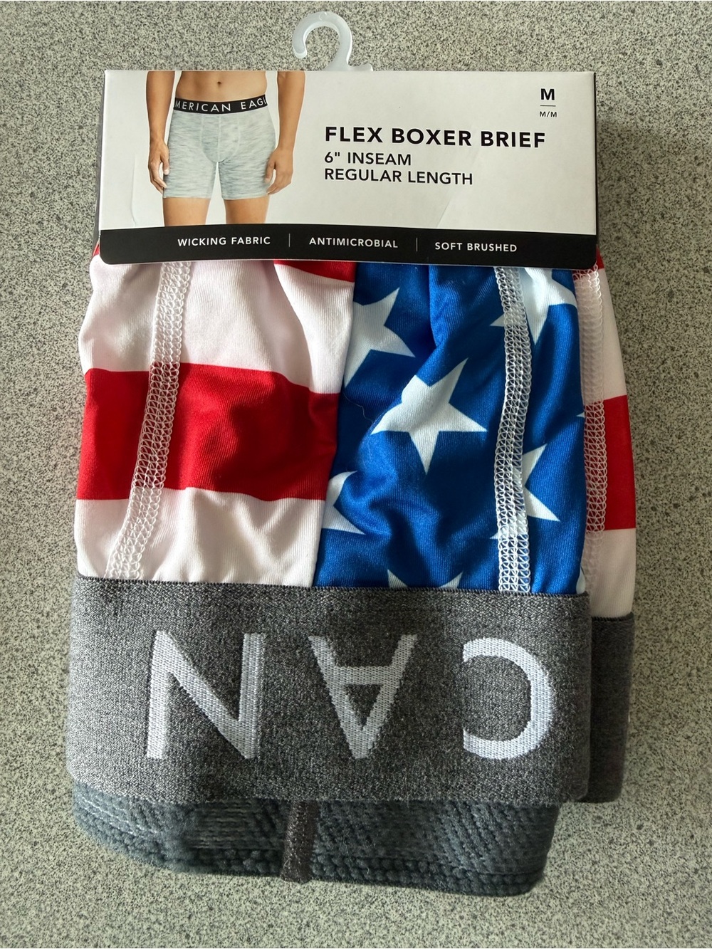 American Eagle Outfitters Men's Boxer Briefs - Red, White, Blue, Gray - Medium